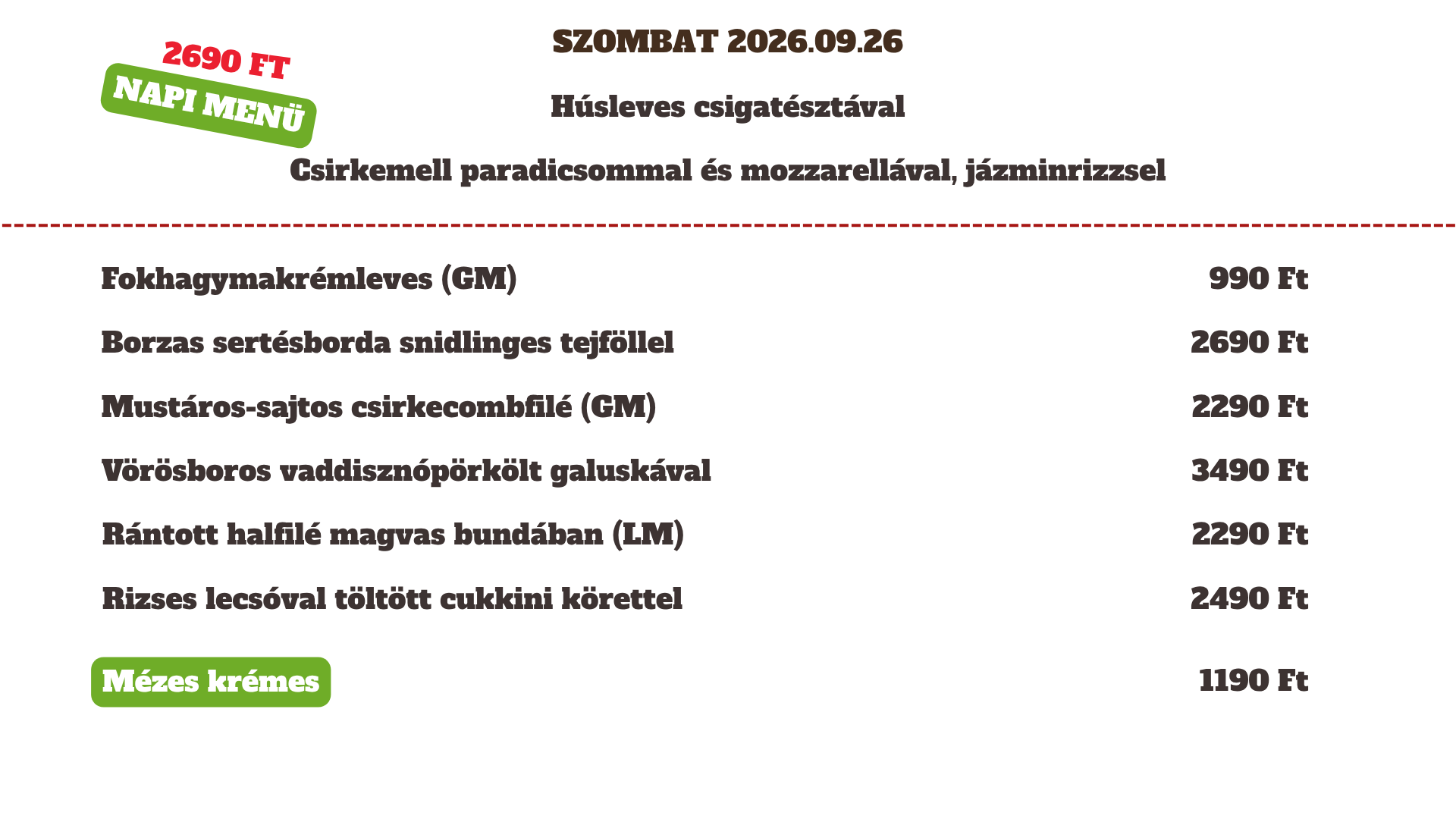 2026.09.26 Szombat 2026.09.26 Szombat